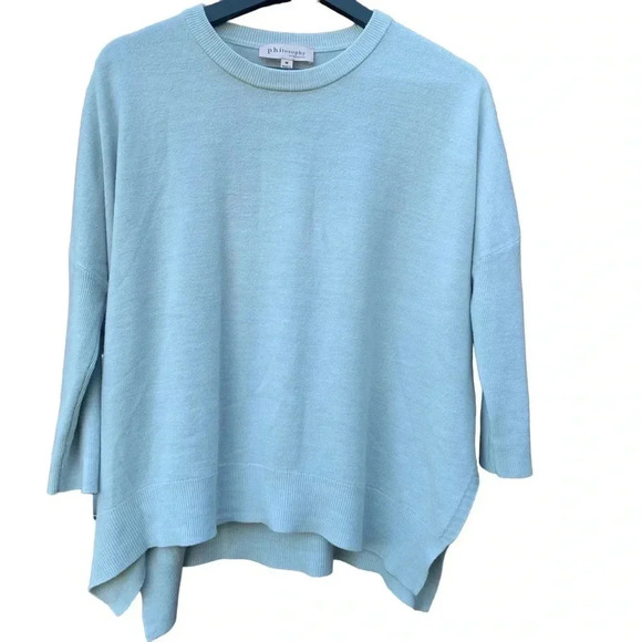 PHILOSOPHY baby blue oversized knit sweater size medium - Picture 1 of 4